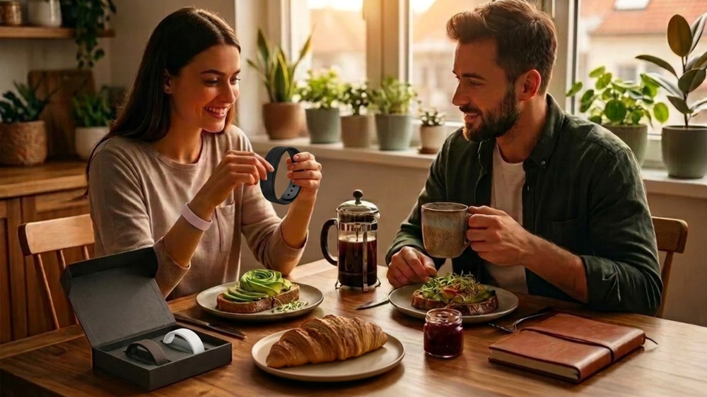 Couple opening SilentRise as a gift